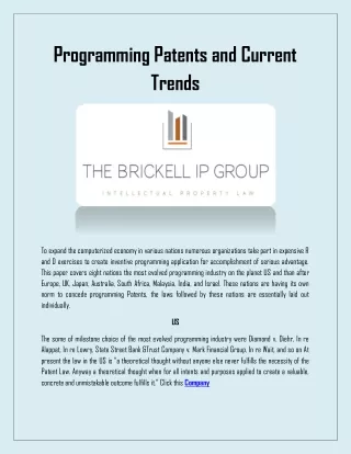 programming patents and current trends
