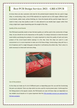 best pcb design services 2021 greatpcb