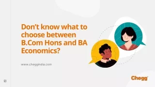 Careers  in B. Com Hons and BA Economics