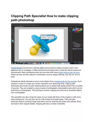 Clipping Path Specialist How to make clipping path photoshop