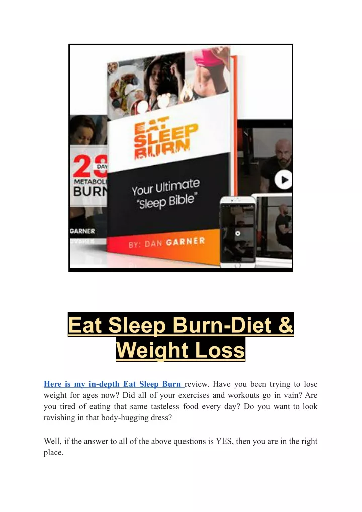 eat sleep burn diet weight loss