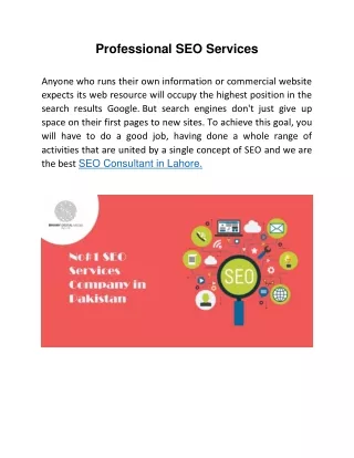 SEO Services in Lahore Pakistan.