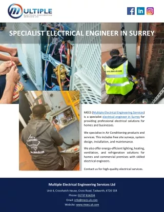 SPECIALIST ELECTRICAL ENGINEER IN SURREY