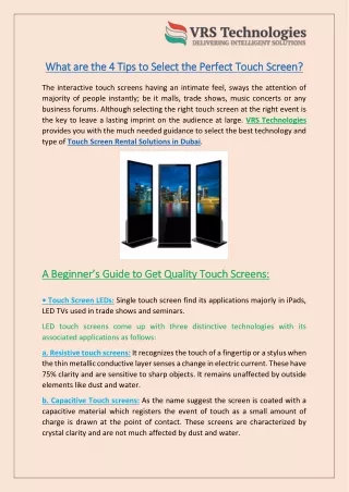 what are the 4 tips to select the perfect touch