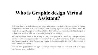 who is a graphic design virtual assistant?