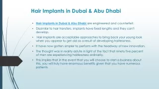 Hair Implants in Dubai & Abu Dhabi