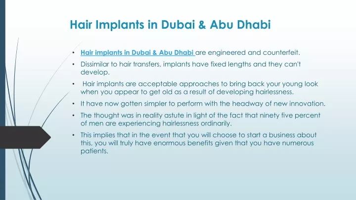 hair implants in dubai abu dhabi