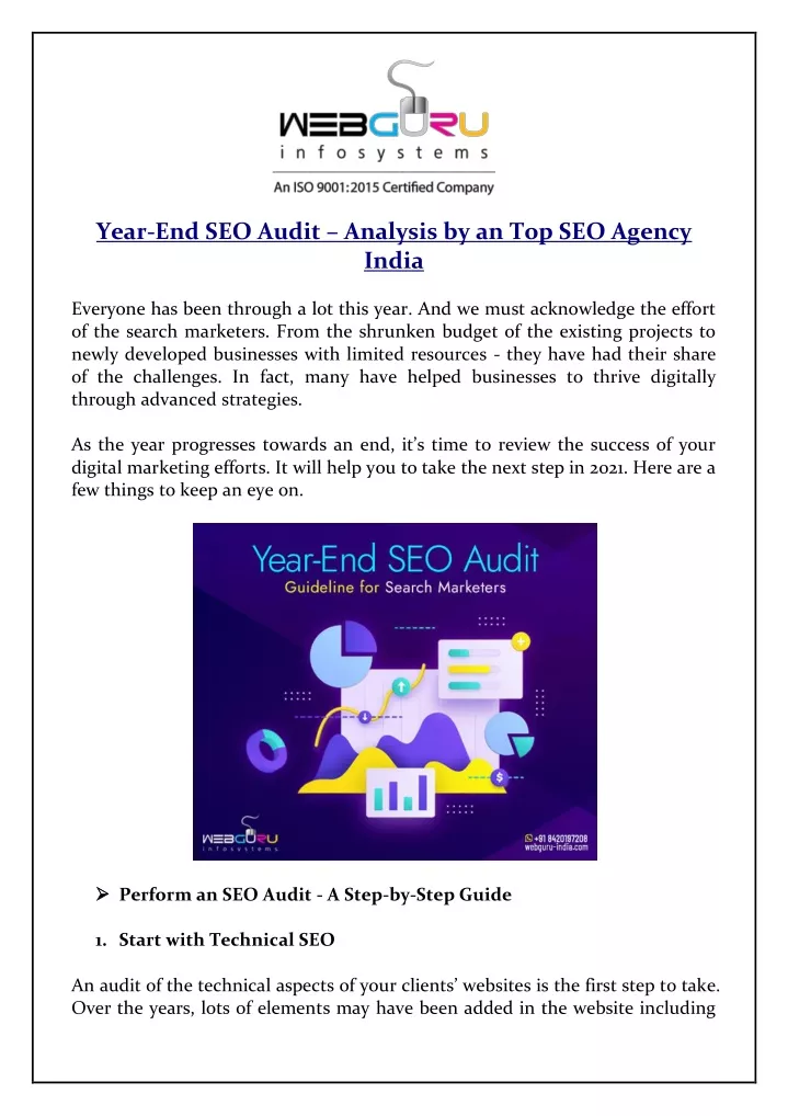 year end seo audit analysis by an top seo agency