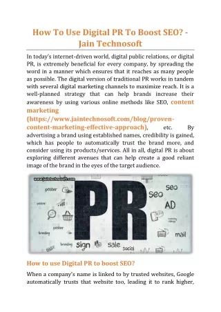 how to use digital pr to boost seo jain technosoft