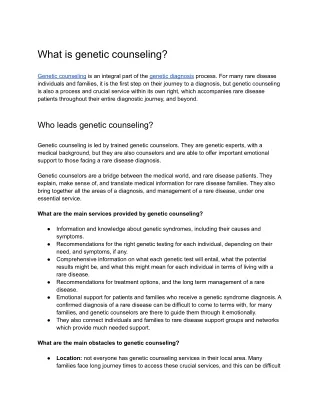what is genetic counseling