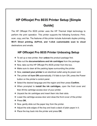 HP Officejet Pro 8035 Printer Setup [Simple Guide]