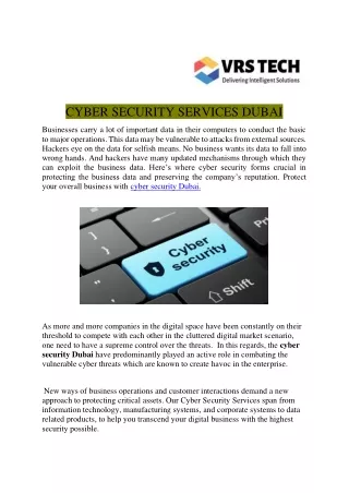 cyber security services dubai