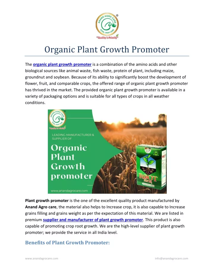 organic plant growth promoter