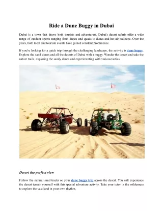ride a dune buggy in dubai