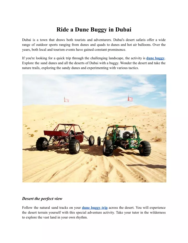 ride a dune buggy in dubai