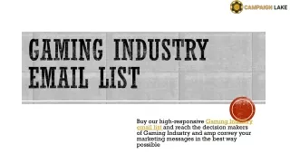 Gaming Industry Email List