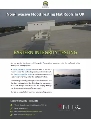 Non-Invasive Flood Testing Flat Roofs In UK