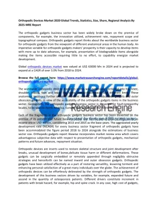 orthopedic devices market 2020 global trends