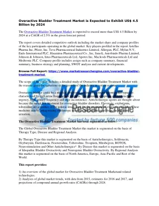 overactive bladder treatment market is expected