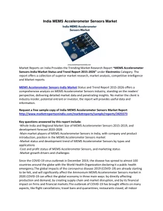 india mems accelerometer sensors market