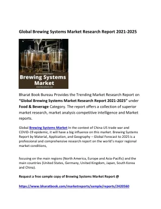 global brewing systems market research report