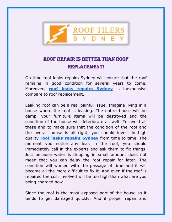 roof repair is better than roof roof repair
