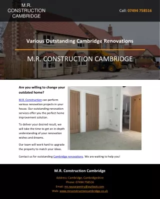 Various Outstanding Cambridge Renovations