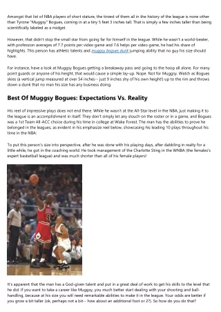 7 Things You Should Not Do With Could Muggsy Bogues Dunk