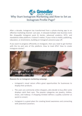 Why Start Instagram Marketing and How to Set an Instagram Profile Page?