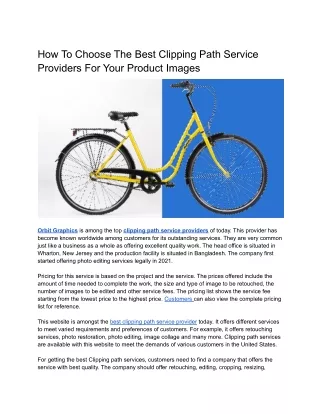 How To Choose The Best Clipping Path Service Providers For Your Product Images