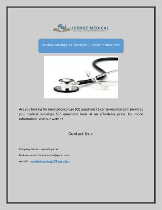 medical oncology sce questions license medical com