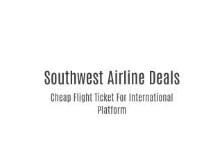 Southwest Airline Deals