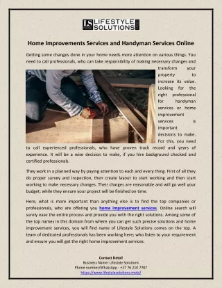 home improvements services and handyman services