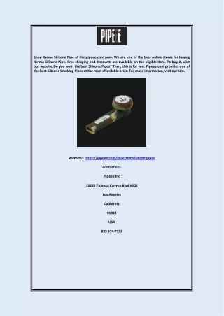 shop karma silicone pipe at the pipeee