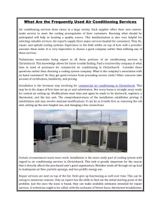 what are the frequently used air conditioning