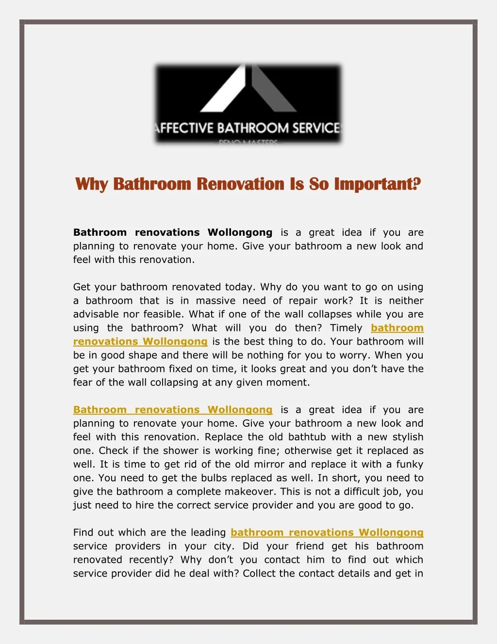 PPT - Why Bathroom Renovation Is So Important? PowerPoint Presentation ...