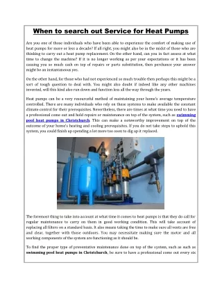 when to search out service for heat pumps