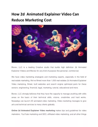 how 2d animated explainer video can reduce