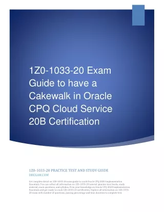 1z0 1033 20 exam guide to have a cakewalk