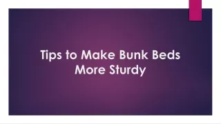 tips to make bunk beds more sturdy