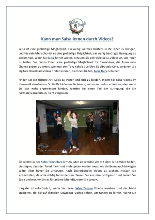 kann man salsa lernen durch videos