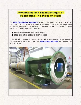 advantages and disadvantages of fabricating