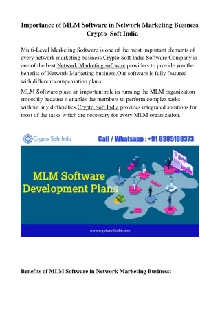importance of mlm software in network marketing