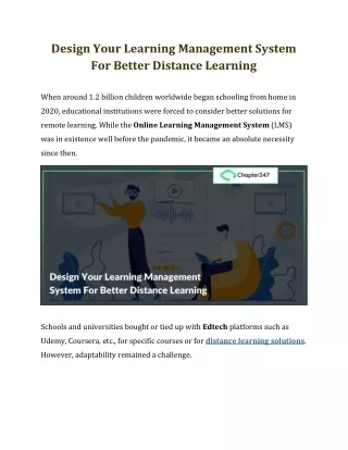 design your learning management system for better