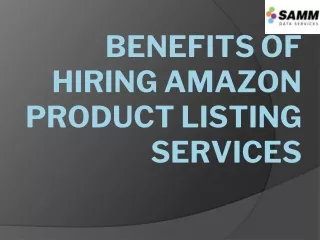 Benefits of Amazon Product Listing Services