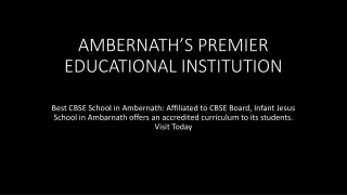 Ambernath’s Primary Educational Institution
