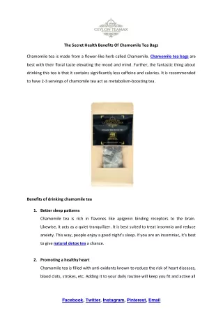 the secret health benefits of chamomile tea bags
