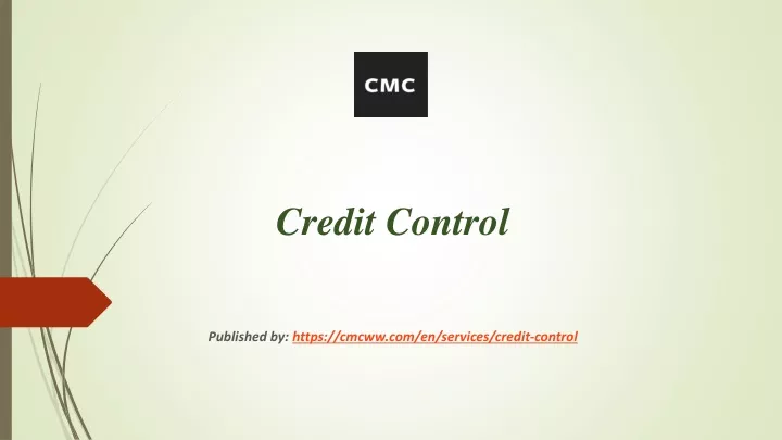 credit control published by https cmcww com en services credit control