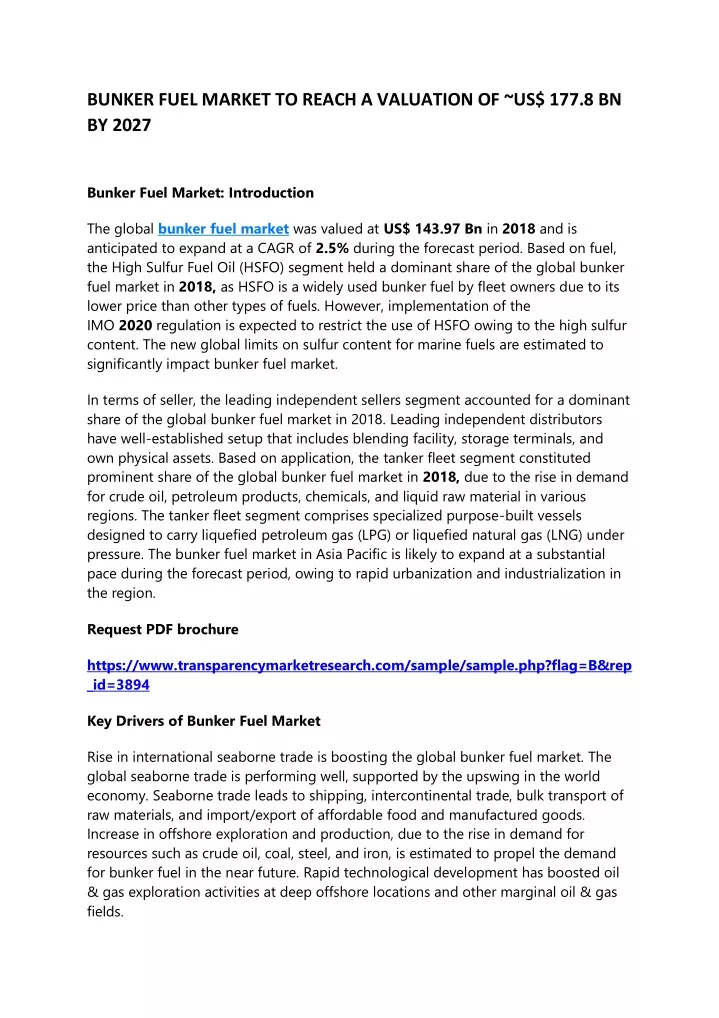 bunker fuel market to reach a valuation