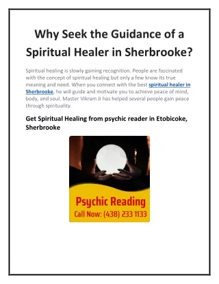 why seek the guidance of a spiritual healer